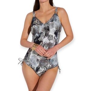 Fantasie Serraya Sands Underwire Scrunch Side One Piece Swim Suit Animal 34H
